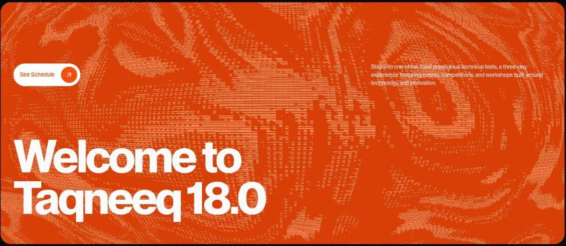The live Taqneeq 18.0 tech-fest website